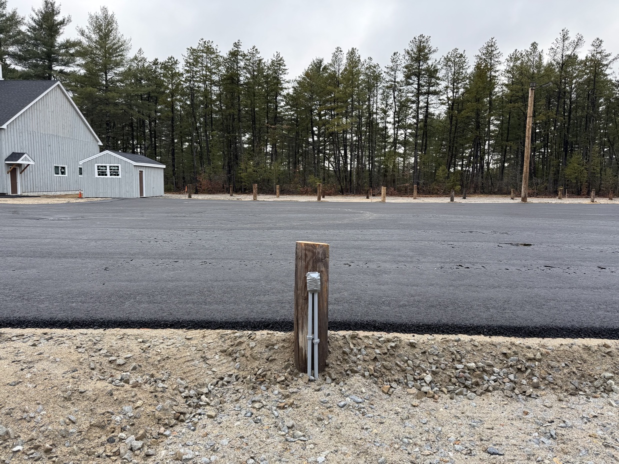Electrical hookup post at Northland Truck Parking